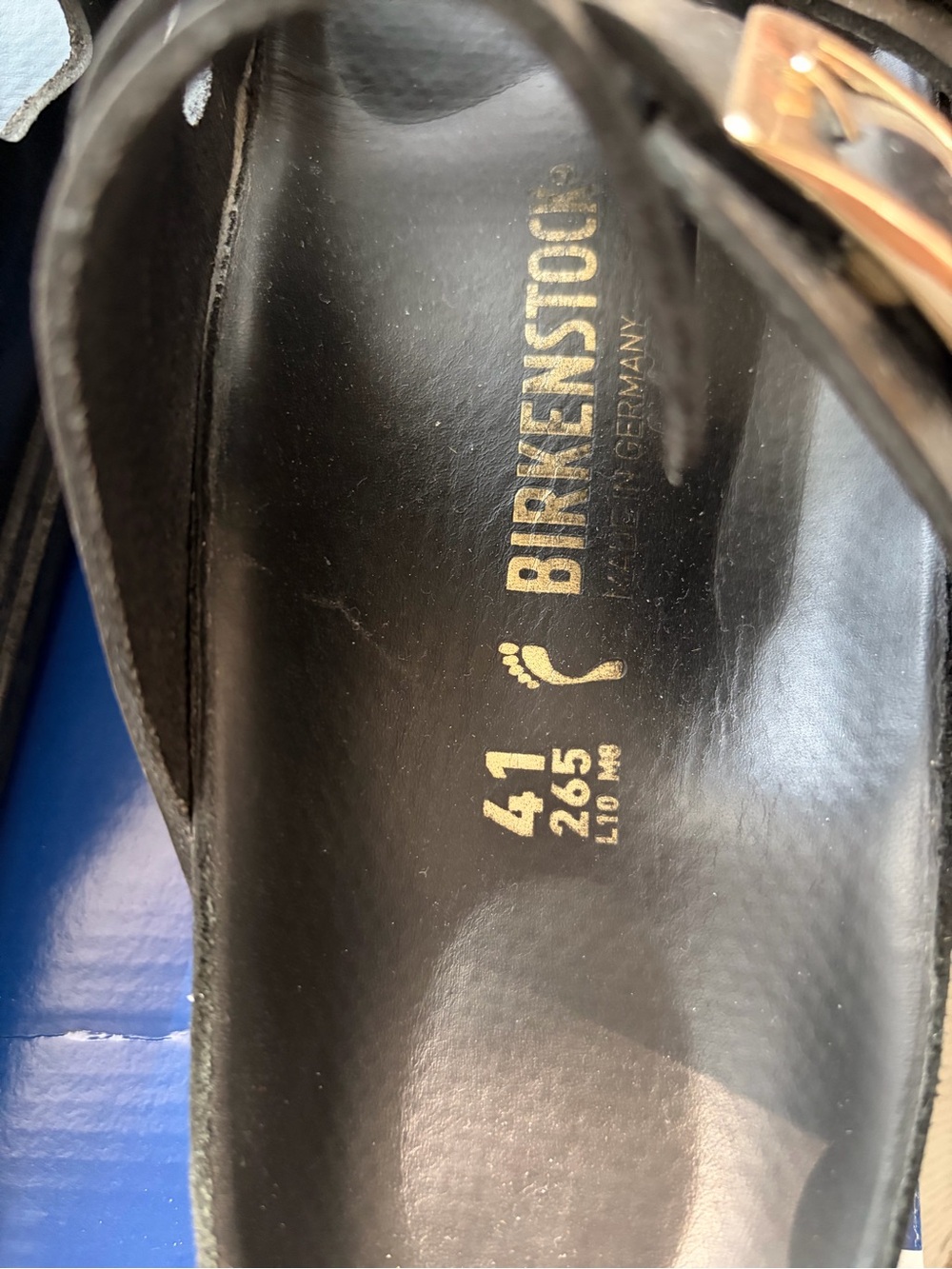 Birkenstock St. Barths shiny leather with gold hardware - Picture 2 of 5